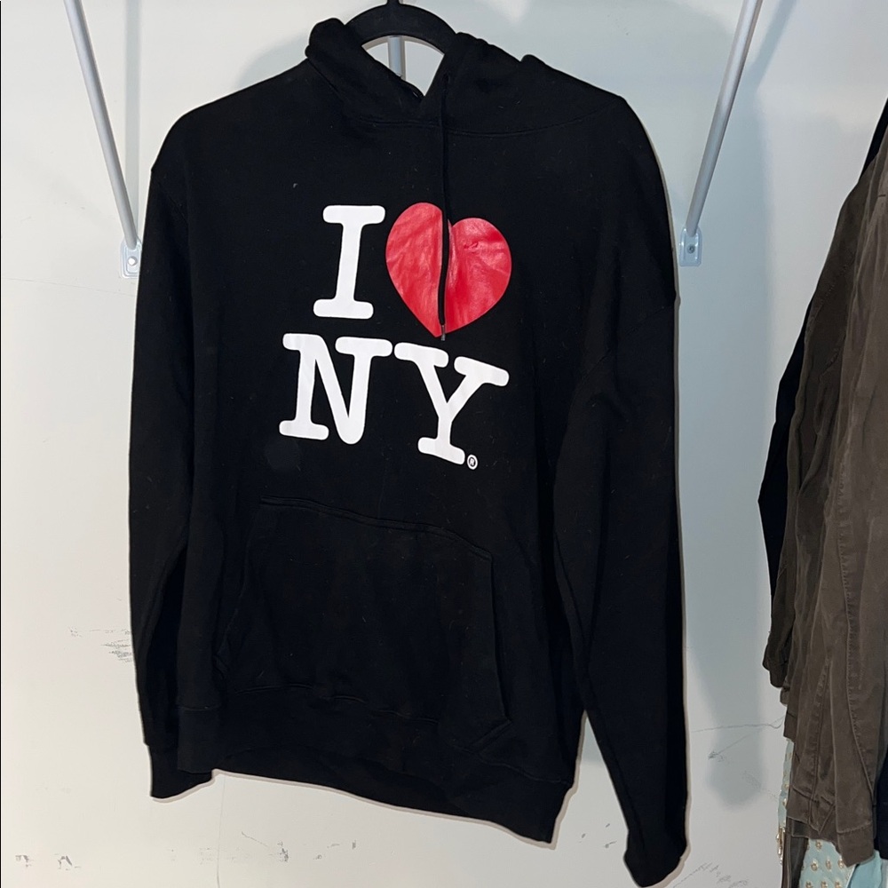 Classic Black 'I Love NY' Men's Hoodie (#49)